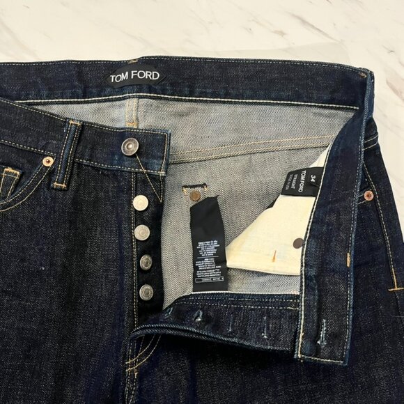 Tom Ford Men's Size 34 Straight Denim Blue Jeans USA Cotton - Picture 6 of 12